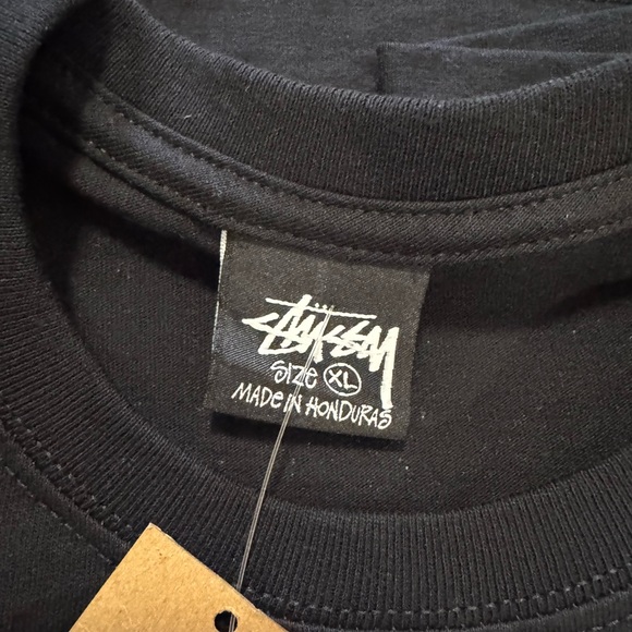 Stussy Black Tee with Vibrant Orange Dice Design - Picture 4 of 4